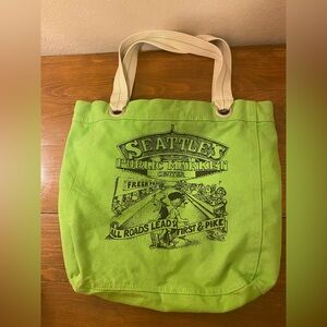 Green Seattle's Public Market Tote Bag Farmers Market Hippie Coffee